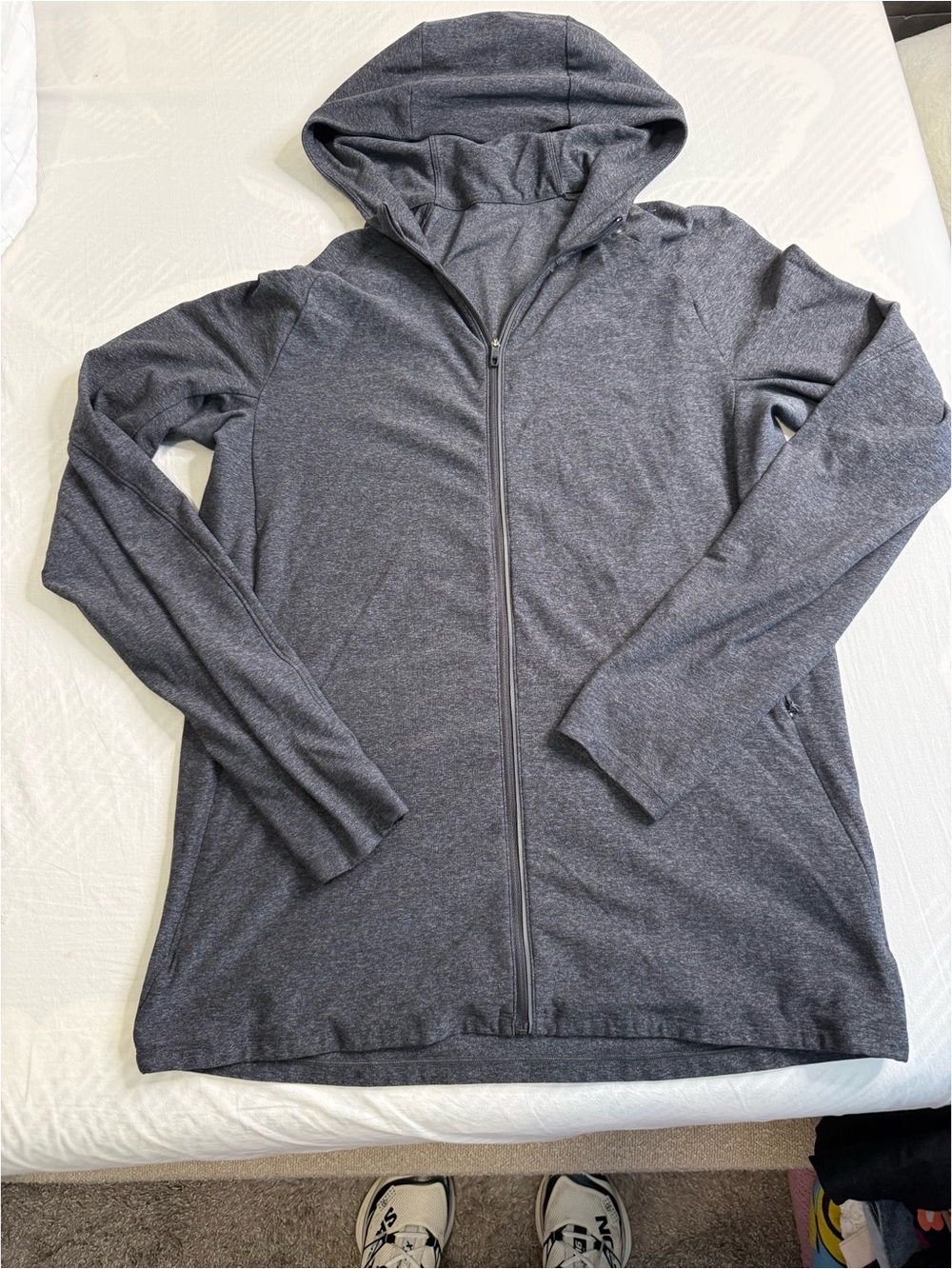 Men’s Hooded Zip-Front Jacket - Charcoal Gray